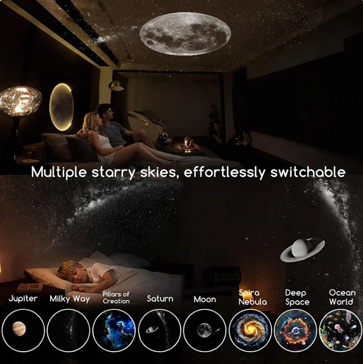 360° Flexible USB Galaxy & Moon Night Light Projector