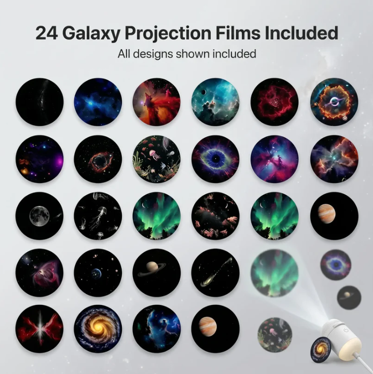 360° Flexible USB Galaxy & Moon Night Light Projector